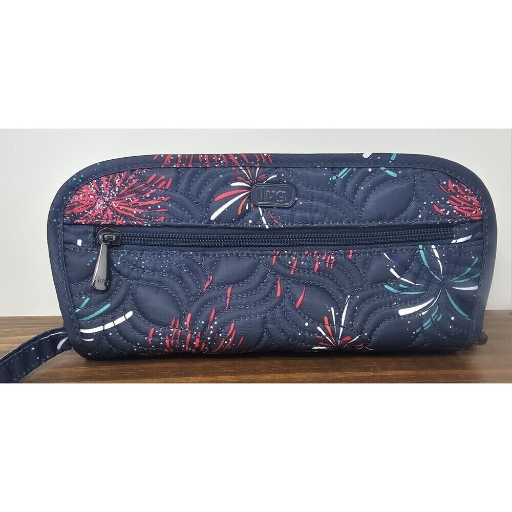 Lug Flipper Jewelry Travel Case Wallet Wristlet Fireworks 9"x4.5" Multi Pocket